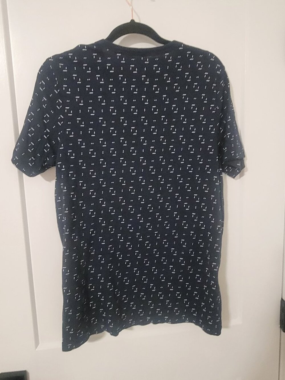 Jack & Jones JCOBOWDEN Navy Geometric Tee - Size Medium - Picture 3 of 7